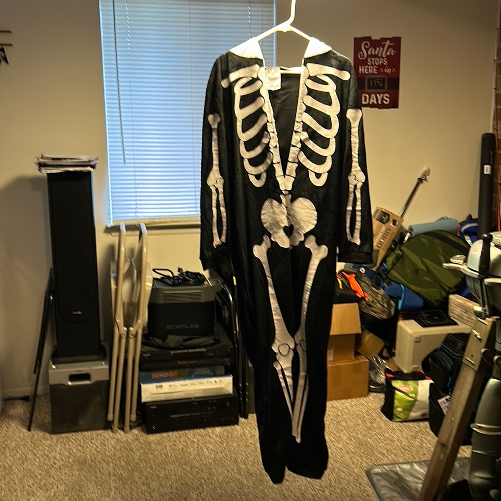 Skeleton Halloween onesie medium